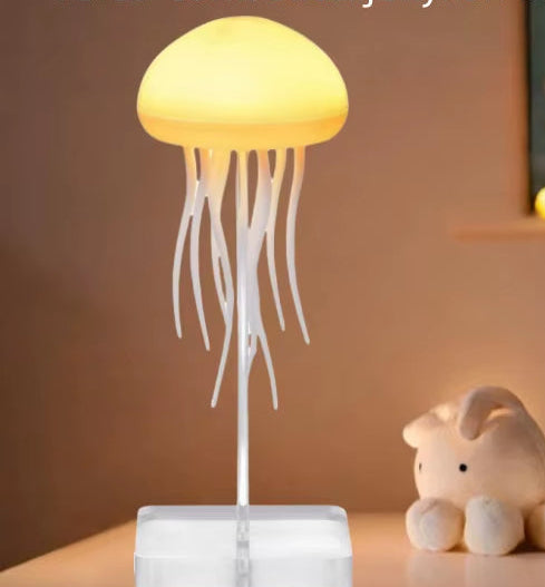 Cartoon Dancing Jellyfish Night Light RGB Gradient Cute Jellyfish Bedside Lamp Voice Control Bedroom Reading Desk Lamp