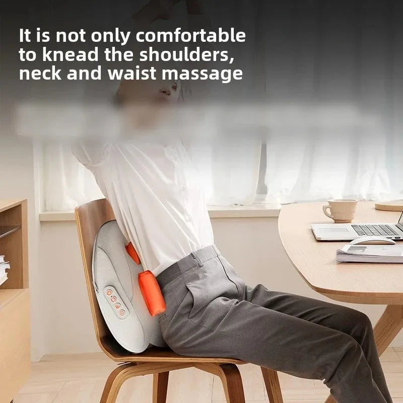 Trapezius Electric Massage Pillow Wireless Car and Home Massager Heating Waist Neck Leg Cervical Shiatsu Kneading