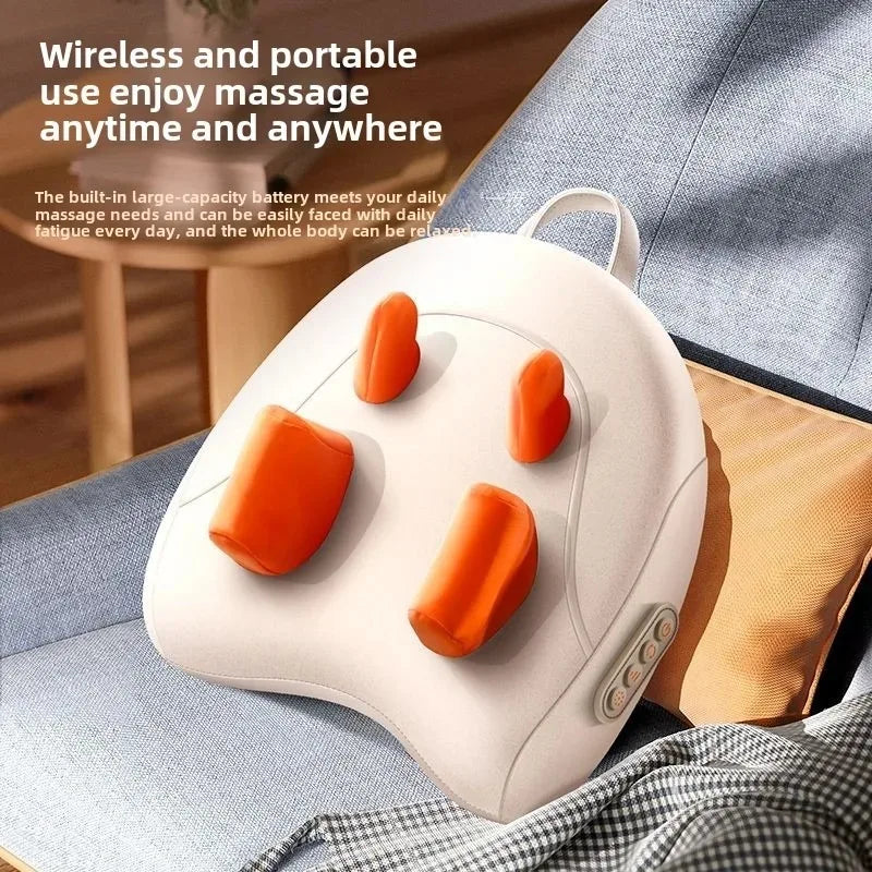 Trapezius Electric Massage Pillow Wireless Car and Home Massager Heating Waist Neck Leg Cervical Shiatsu Kneading