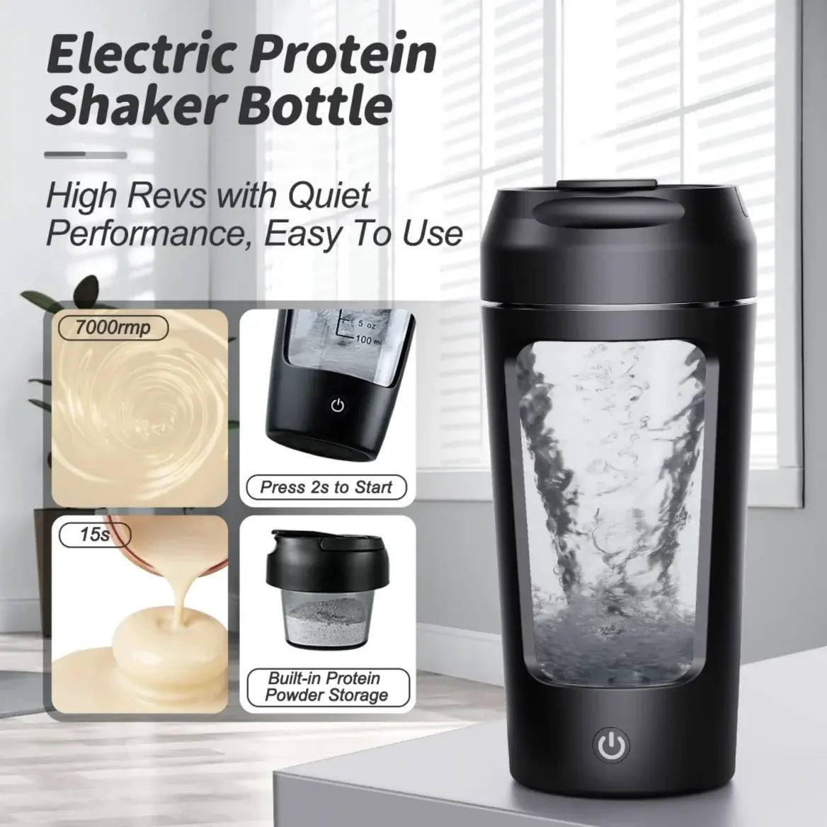 Electric Portable Protein Shaker Bottle