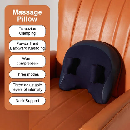 Trapezius Electric Massage Pillow Wireless Car and Home Massager Heating Waist Neck Leg Cervical Shiatsu Kneading