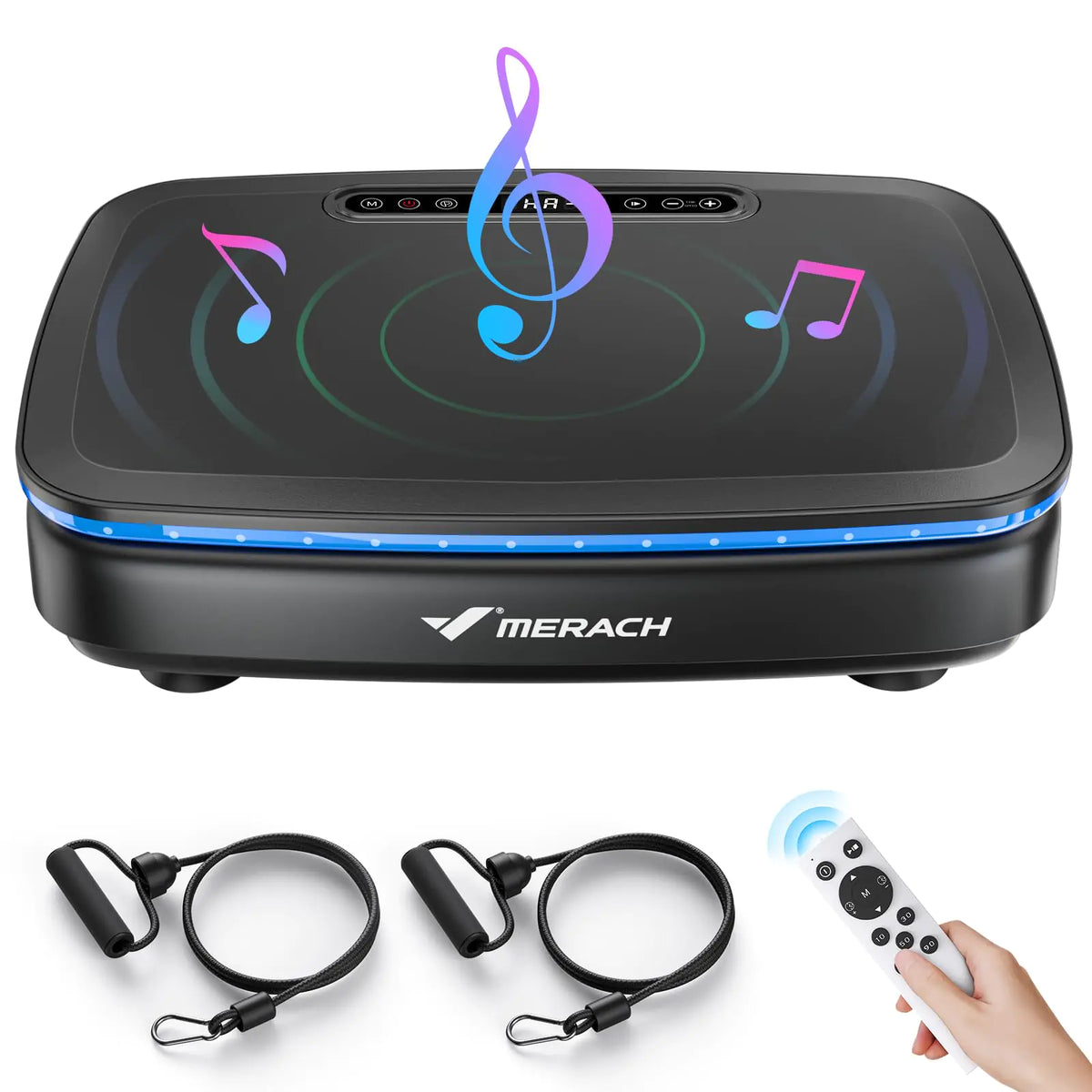 MERACH Vibration Plate Exercise Machine Vibrating Plate with Bluetooth and LED Lights Workout